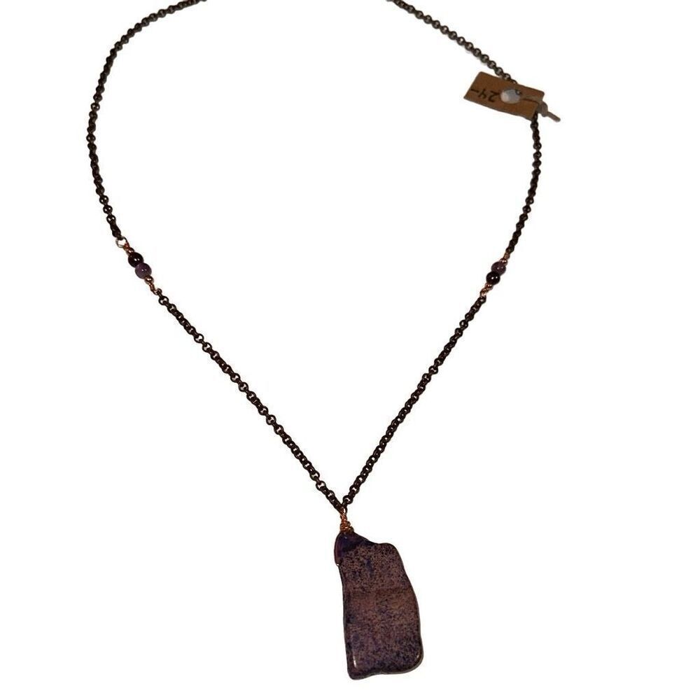 Handmade Necklace with stone pendant